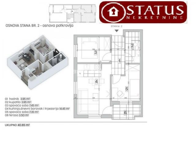 Adice-Odličan Dvoiposoban stan 41 m2 u pogodnom kraju-povrat PDV-065/385 8880