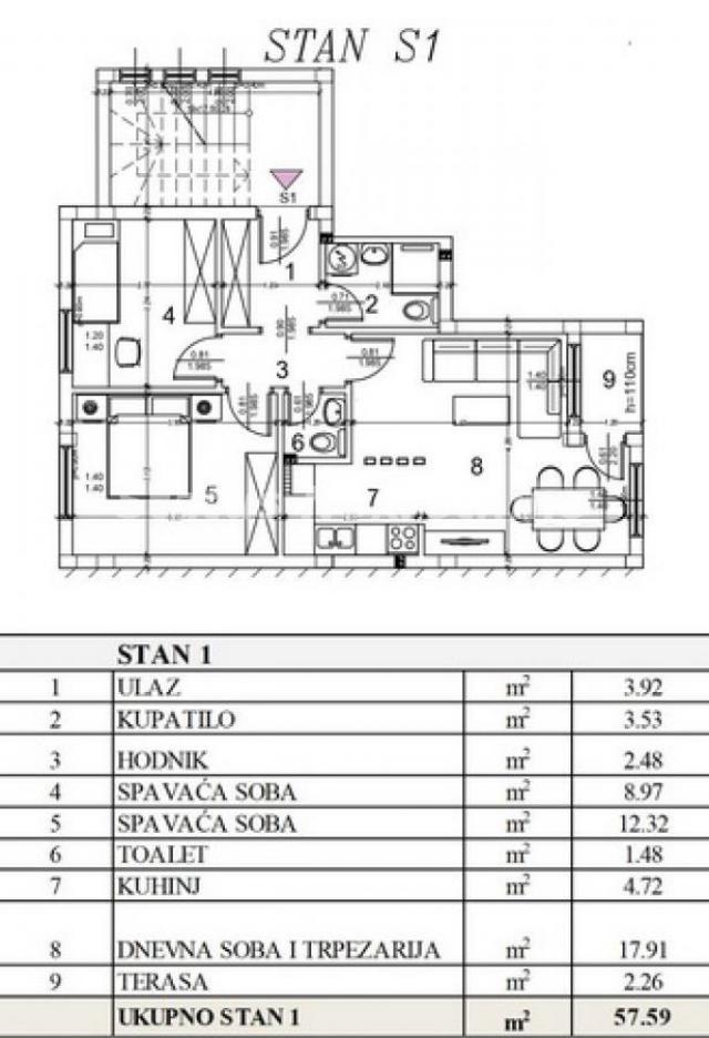 Veternik-Direktna prodaja-Dvoiposoban stan 60 m2 na poželjnoj Top lokaciji-povrat PDV-a-065/385 8880