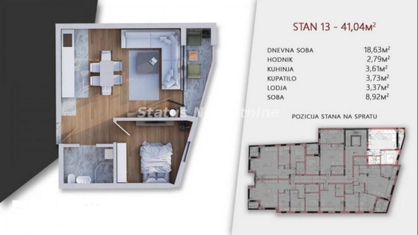 Telep-Fantastičan Jednoiposoban stan 42 m2 u mirnom kraju-povraćaj PDV-a-065/385 8880