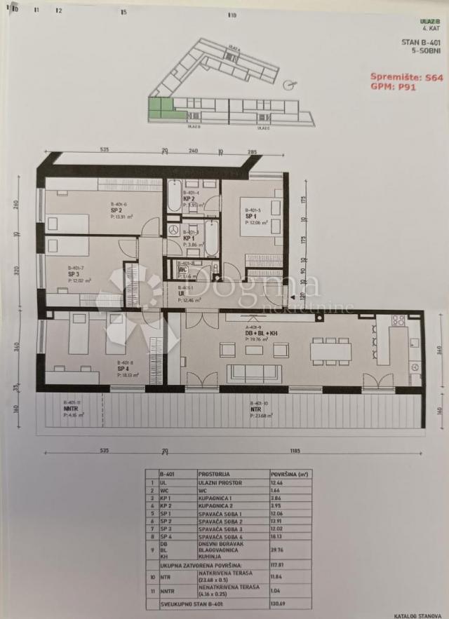 Flat Vukomerec, Peščenica - Žitnjak, 129,65m2