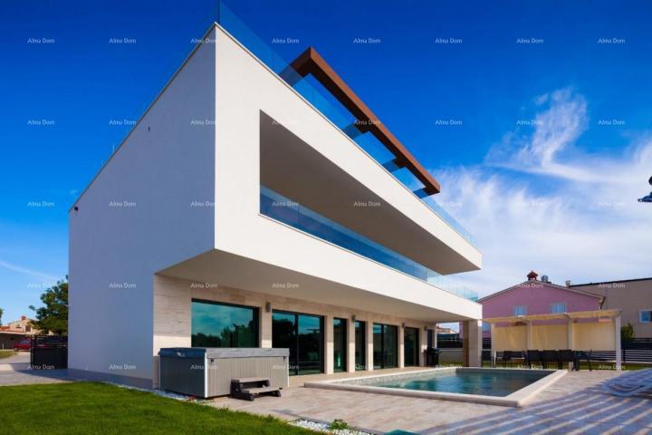 House Modern villa with pool and sea views in Premantura