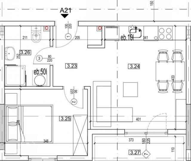 Jednoiposoban stan u Novim Banovcima, 39. 6m2