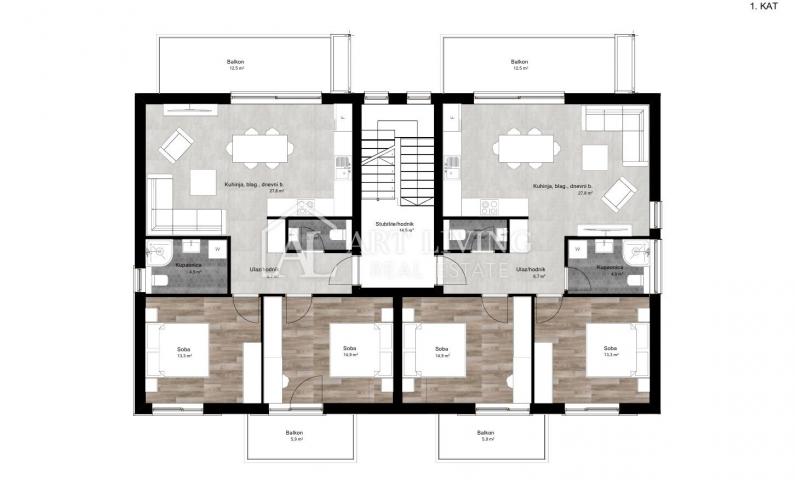 Istrien, Poreč, Umgebung – moderne Wohnung im ersten Stock eines kleineren Wohngebäudes – GELEGENHEI