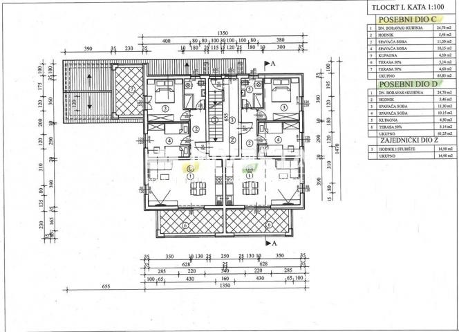 Poreč okolica - stan C 65, 85 m2 na prvom katu, novogradnja