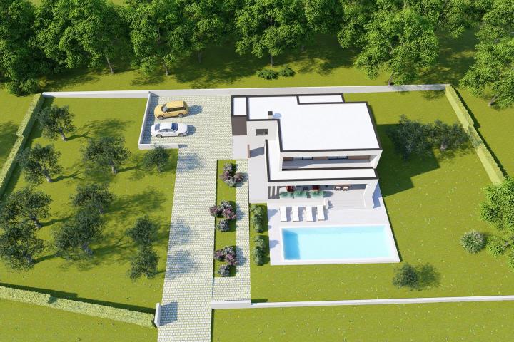 Istra, veliko građevinsko zemljište 4. 500m2 na 2km od mora sa idejnim projektom