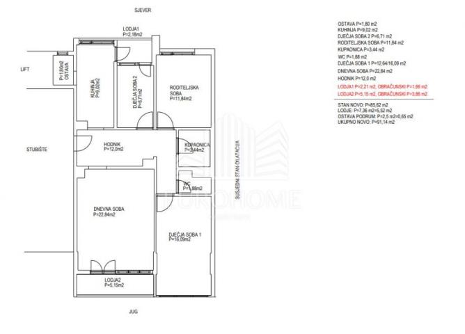 Wohnung Siget, Novi Zagreb - Zapad, 91m2