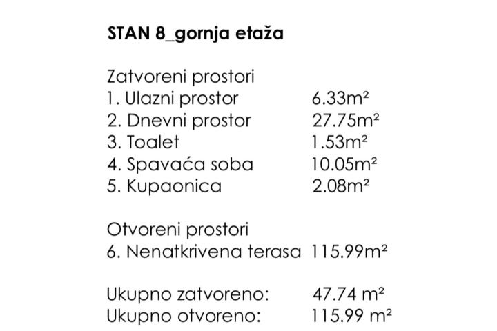 Kaštel Lukšić, trosoban stan površine 106, 12 m2 s krovnom terasom od 116 m2 i pogledom na more - S8