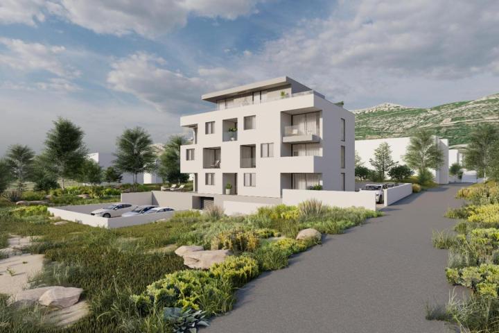 Kaštel Lukšić, trosoban stan površine 106, 12 m2 s krovnom terasom od 116 m2 i pogledom na more - S8