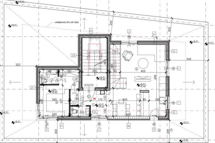 Kaštel Lukšić, trosoban stan površine 106, 12 m2 s krovnom terasom od 116 m2 i pogledom na more - S8