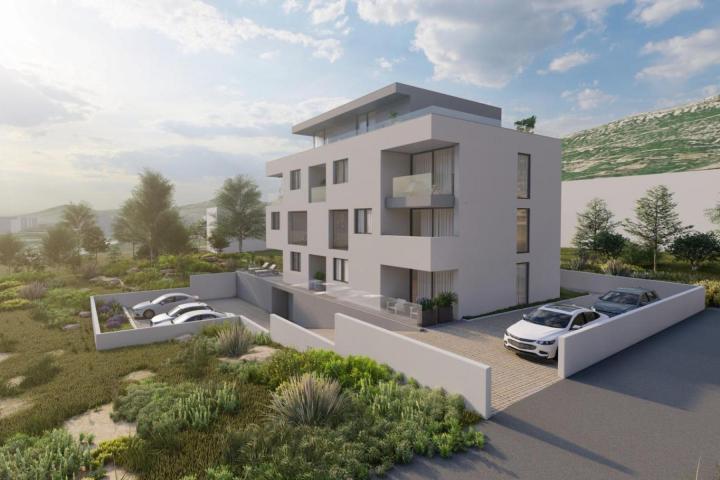 Kaštel Lukšić, trosoban stan površine 106, 12 m2 s krovnom terasom od 116 m2 i pogledom na more - S8