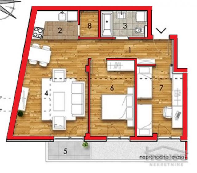 Stan NOVI SAD, PODBARA, kv: 67, € 157500, ID: 1056758