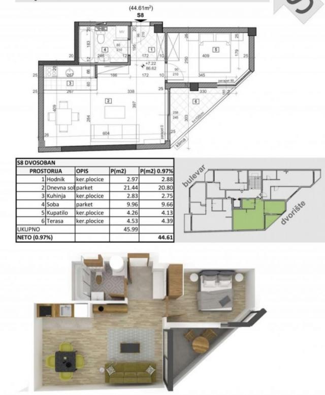 Prodaja, Stan, 44m2 , Telep