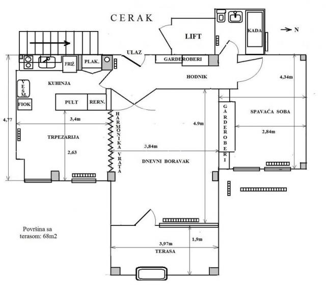 Cerak vinogradi, Kestenova, 63m2 ID#8110