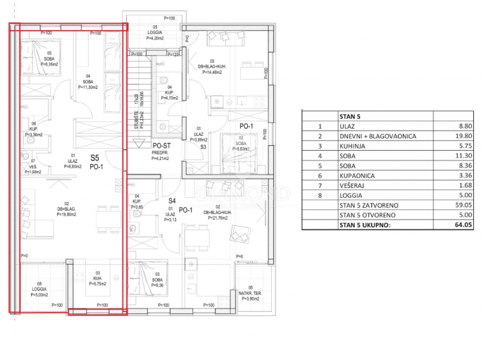 Apartment  Barban, 64,05m2