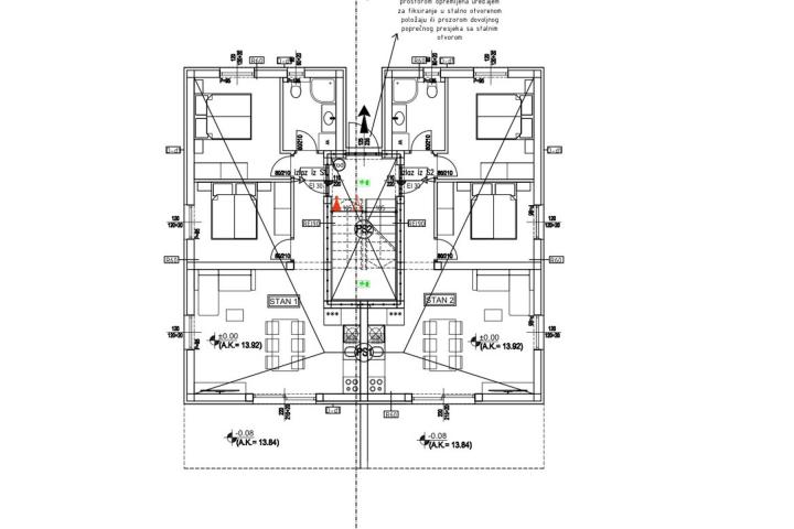 Trogir, Seget Donji, dvosoban stan u prizemlju neto korisne površine 66, 75 m2 – S2