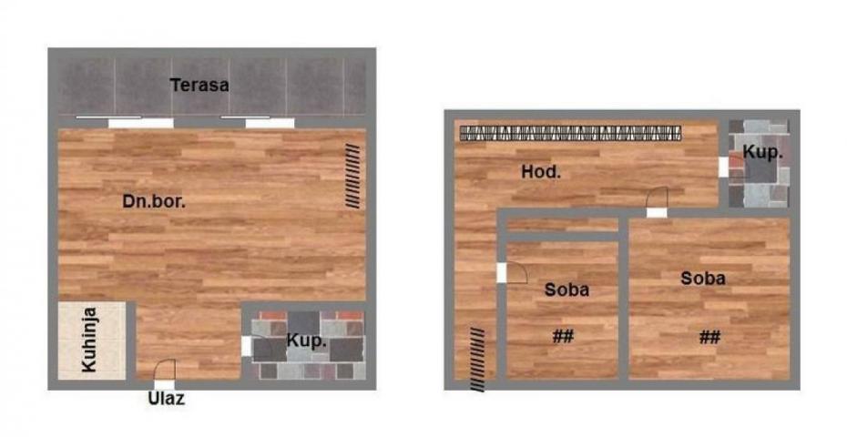 Trosoban dupleks na Novoj Detelinari