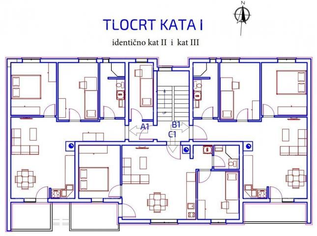 Wohnung Pula. Neues Projekt, Wohnungen im Bau.  Monvidal.