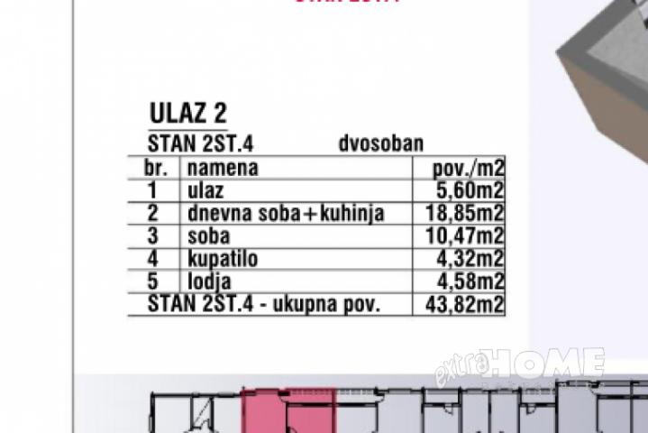 Batajnica-CENTAR, 2. 0s, 43, 82m2, , bez provizije, NOV, 