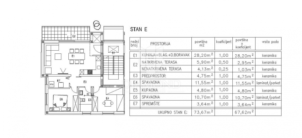 Stan/Apartman Žminj, 67, 62m2