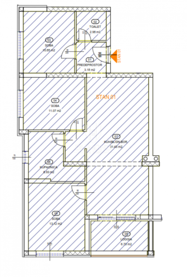 Wohnung Kastav, 86,27m2