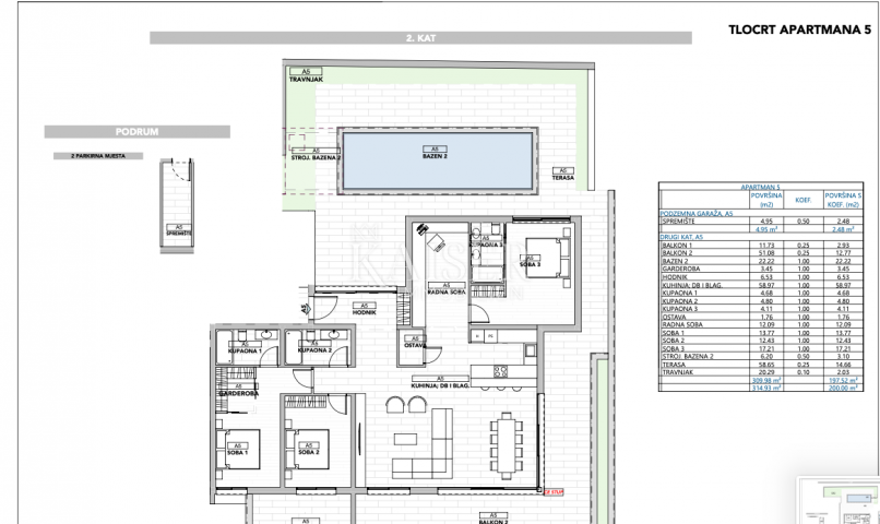 Opatija - Luksuzan stan u novogradnji sa bazenom 320 m2