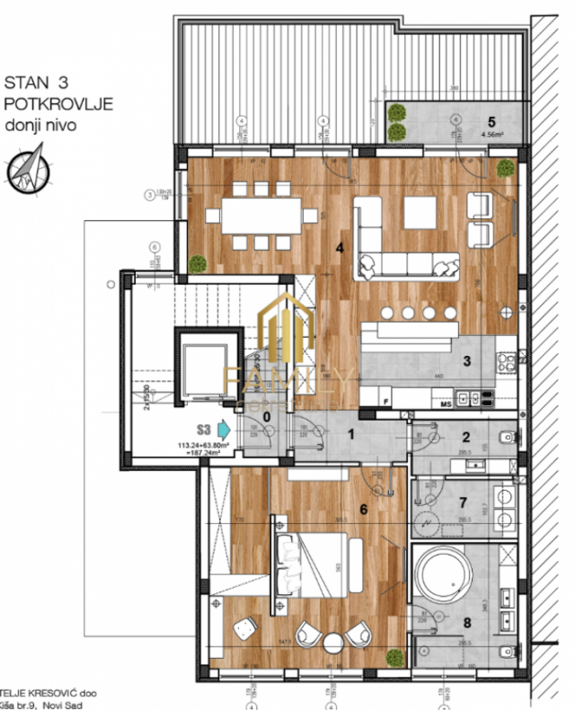 Ekskluzivni petosobni penthouse u luksuznoj vili – 186m², povrat PDV-a, premium oprema