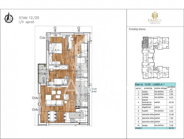 Novogradnja - Bulevar Evrope, četvorosoban stan 80. 35 m2