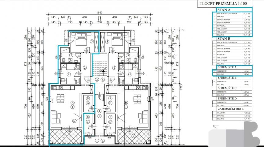 Wohnung Poreč, 77,27m2