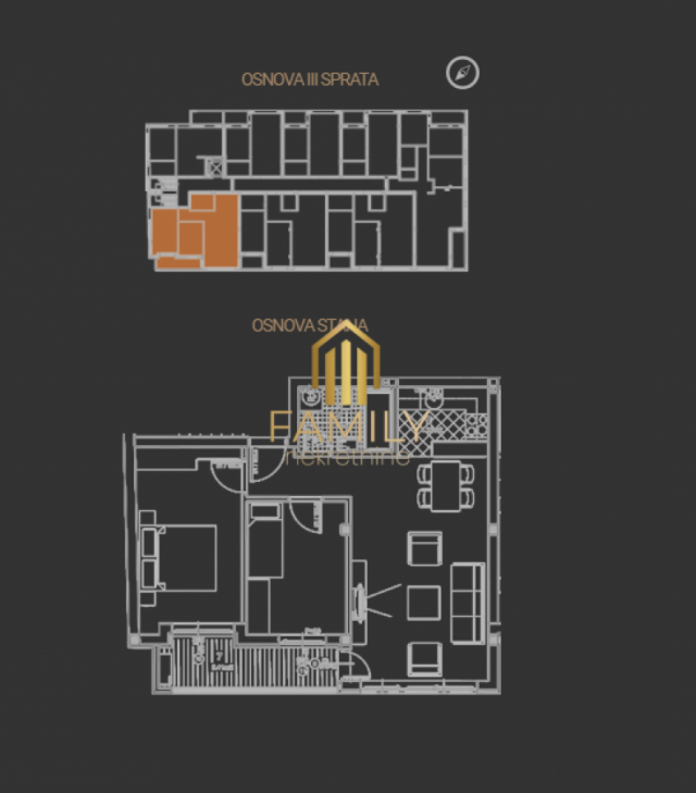 Trosoban stan 58m², Novo Naselje