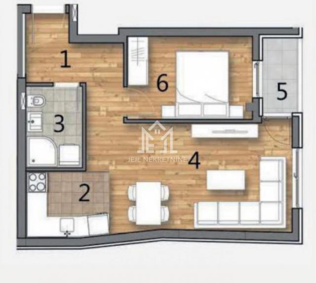 Dvosoban stan, 44. 32m2, prvi sprat, sa PDV-om