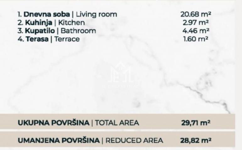 Garsonjera, 28. 82 m2, drugi sprat, sa PDV-om