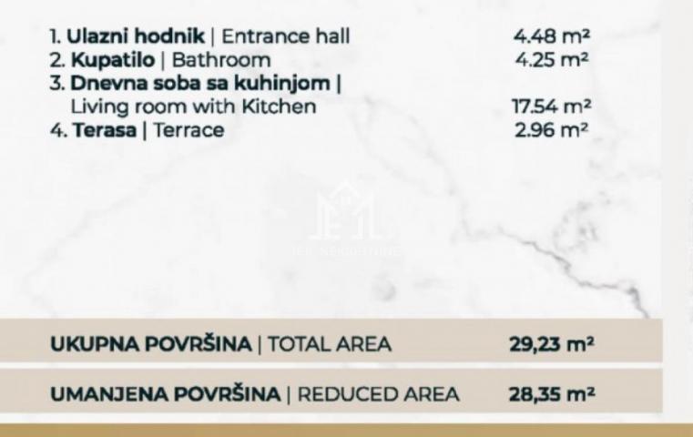 Garsonjera stan, 28. 35 m2, drugi sprat, sa PDV-om