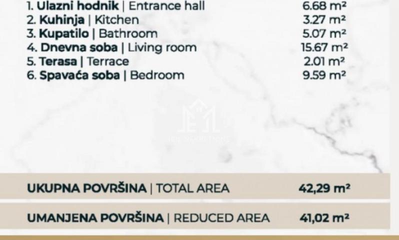 Dvosoban stan, 41. 02 m2, sa PDV-om