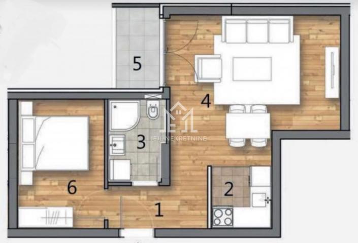 Dvosoban stan, 41. 98 m2, treći sprat, sa PDV-om