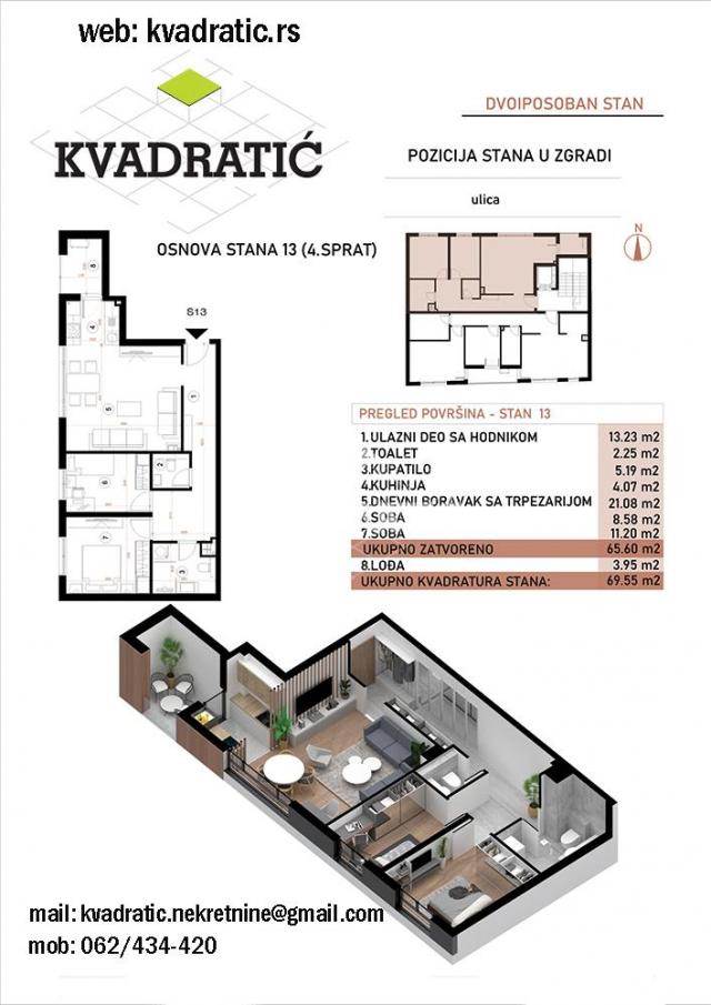 Crveni Krst, 2. 5, 70m2, EG - Bez Provizije