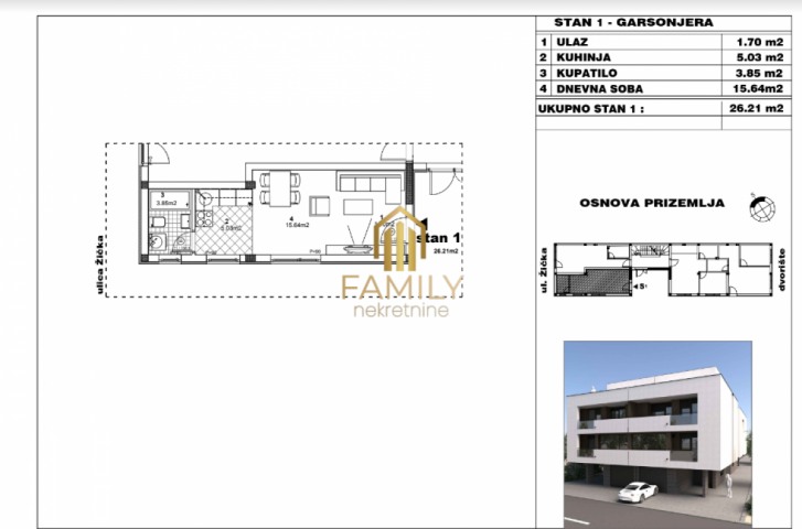 Garsonjera 26m² – Adice, Prizemlje, Savršena Investicija!