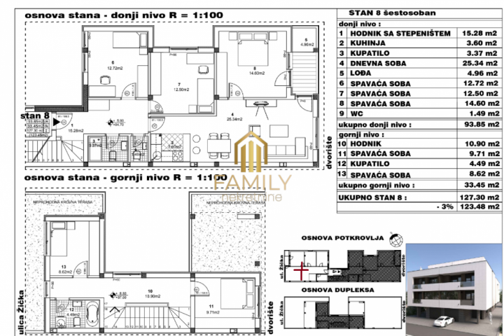 Prostrani šestosobni dupleks 123m² – Adice, Savršena Porodična Nekretnina!