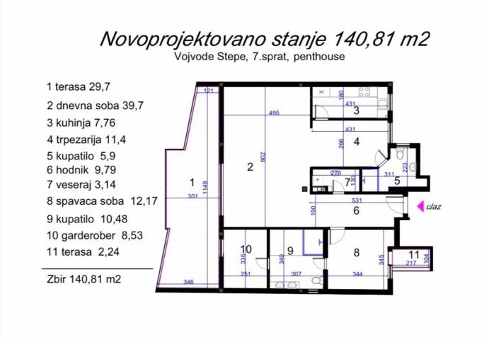 Autokomanda, luksuzan penthaus, viši plafoni,  klima, kamin .. 