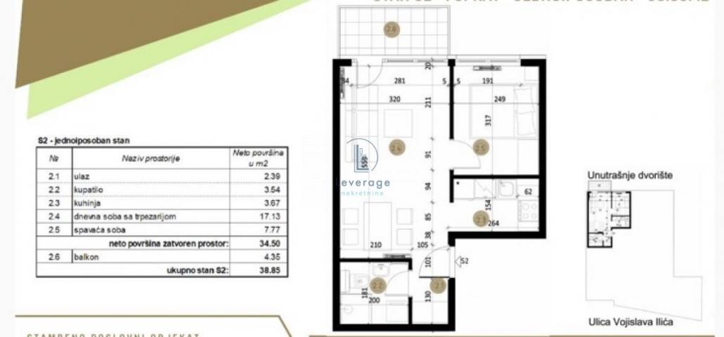 Novogradnja, Crveni Krst, 34. 5+4. 35m2, cena bez pdv-a