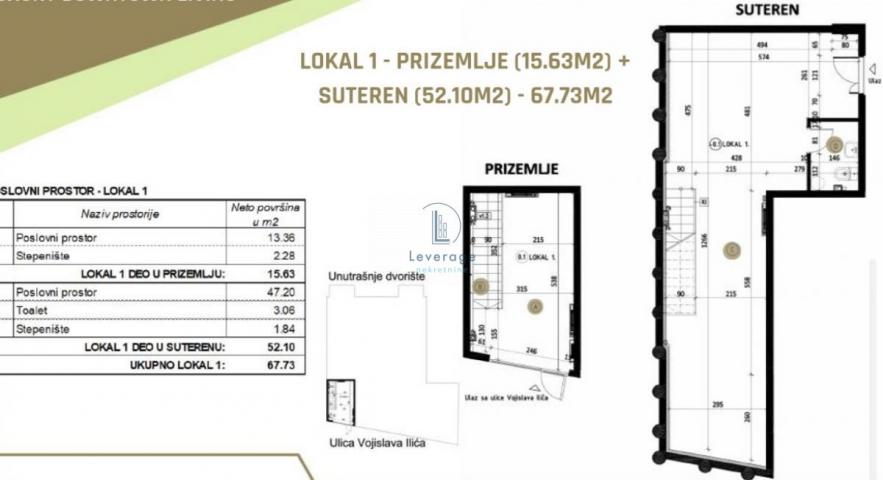 Lokal, novogradnja, Crveni Krst, 52. 1+15. 63m2