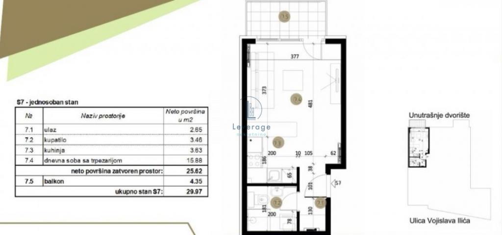 Novogradnja, Crveni Krst, 25. 62+4. 35m2, cena bez pdv-a