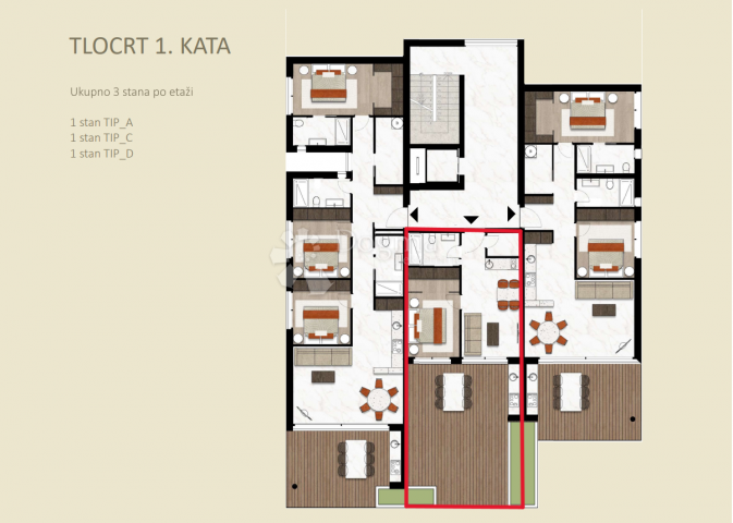 Flat Novigrad, 90.90 m2