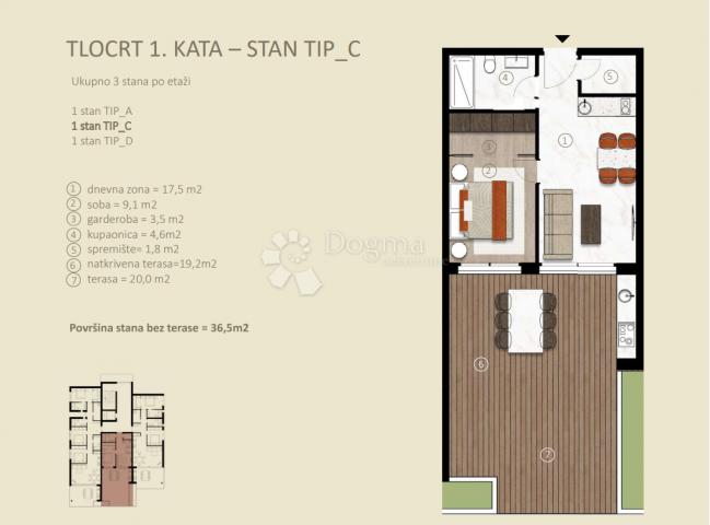 Wohnung Novigrad, 90.90 m2