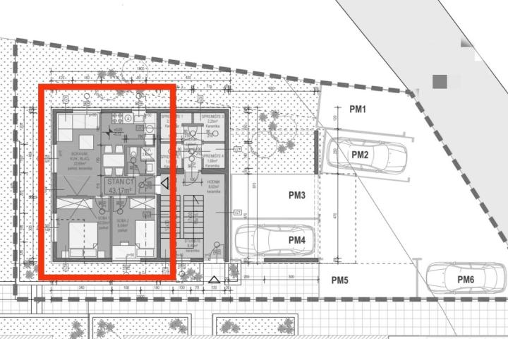 Zadar, Vir – Apartman C1 u prizemlju od 43, 17 m2