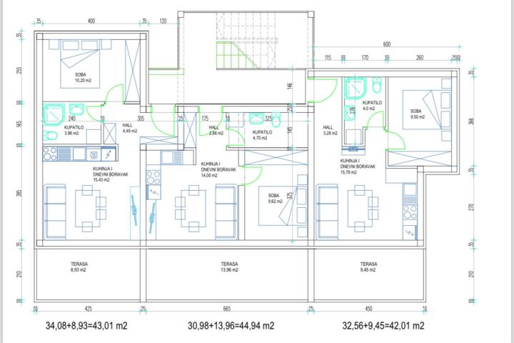 Trogir, Okrug Gornji – Apartman S4 na prvom katu površine od 43, 01 m2