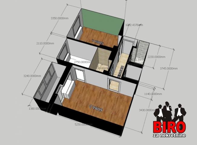 BULEVAR OSLOBOĐENJA - DVOIPOSOBAN STAN - 51 m2 