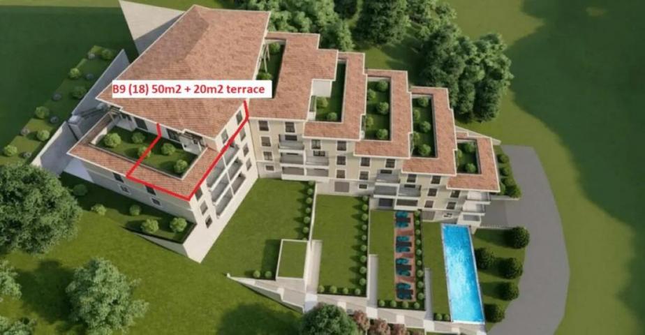 Complex in Bečići, just 700 m away from the sea; One bedroom apartment 50 m2