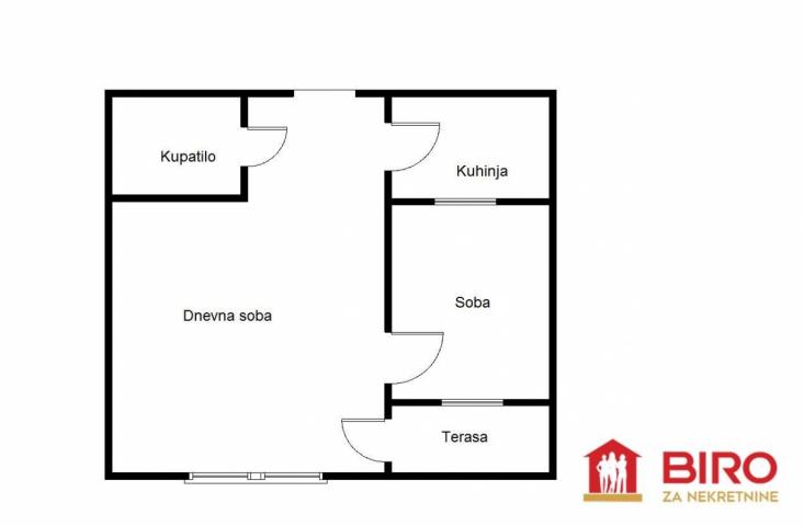 CENTAR - JEDNOIPOSOBAN STAN - 38 m2