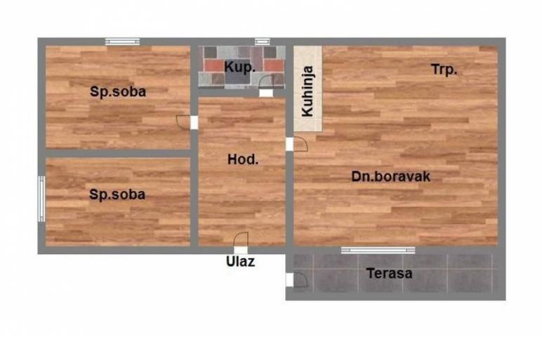 Odličan trosoban stan u mirnom kraju Adica 51 m2