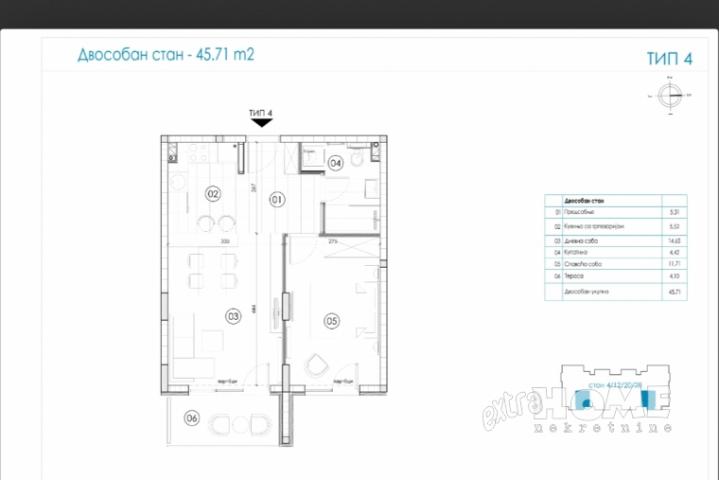 Ledine, Expo Residence, 2. 0s, 46m2, NOVOGRADNJA, BEZ PROVIZIJE